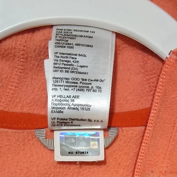 EUC NORTH FACE POLARTEC CLASSIC Sz. S/P Orange Zippered Hoodie - Picture 14 of 14